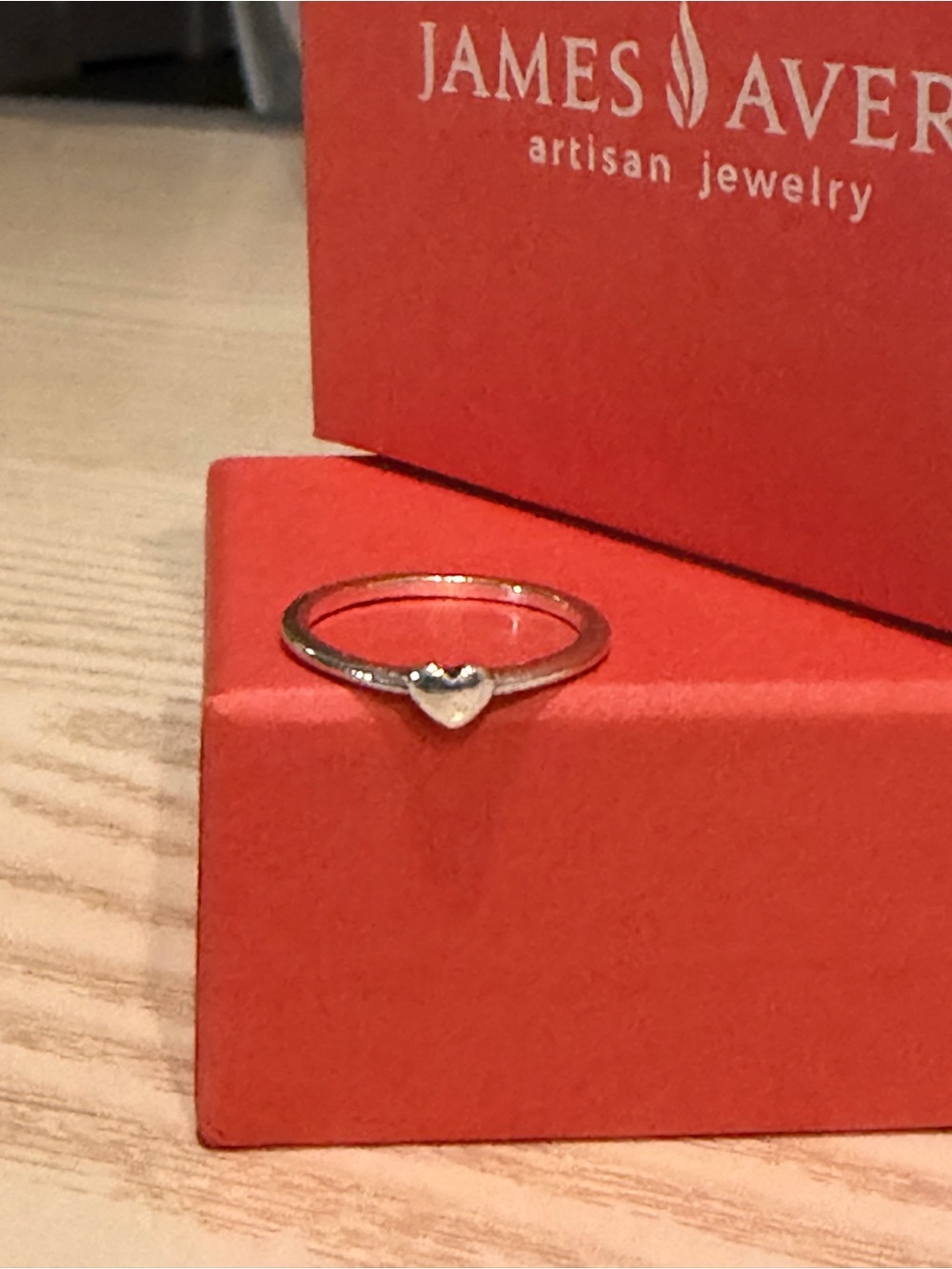 James Avery Silver Heart Stack Ring